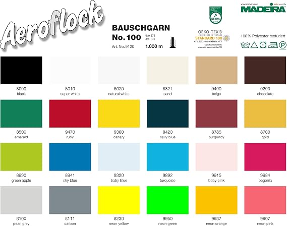 Madeira M9120-8821 Polyester Overlock Thread, 8821 Ecru/Yellow, 1000 m