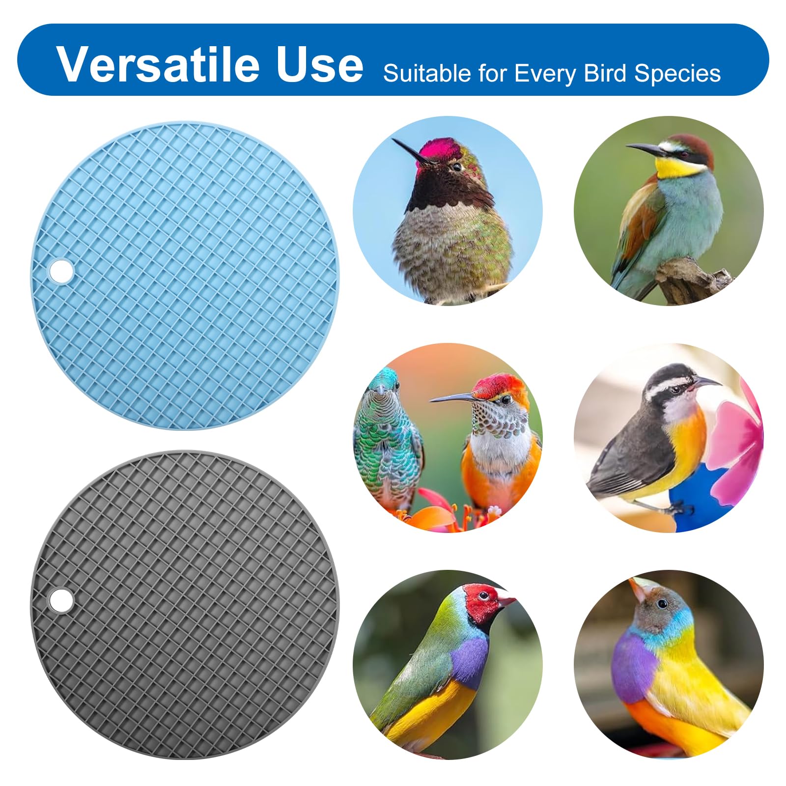 2 PCS Bird Foraging Toys, Soft Bird Slow Feeder Mats, Silicone Bird Foraging Mat, Interactive Foraging Birds Toys for Parakeet, Cockatiel, African Grey, Conure, Budgies - image 7