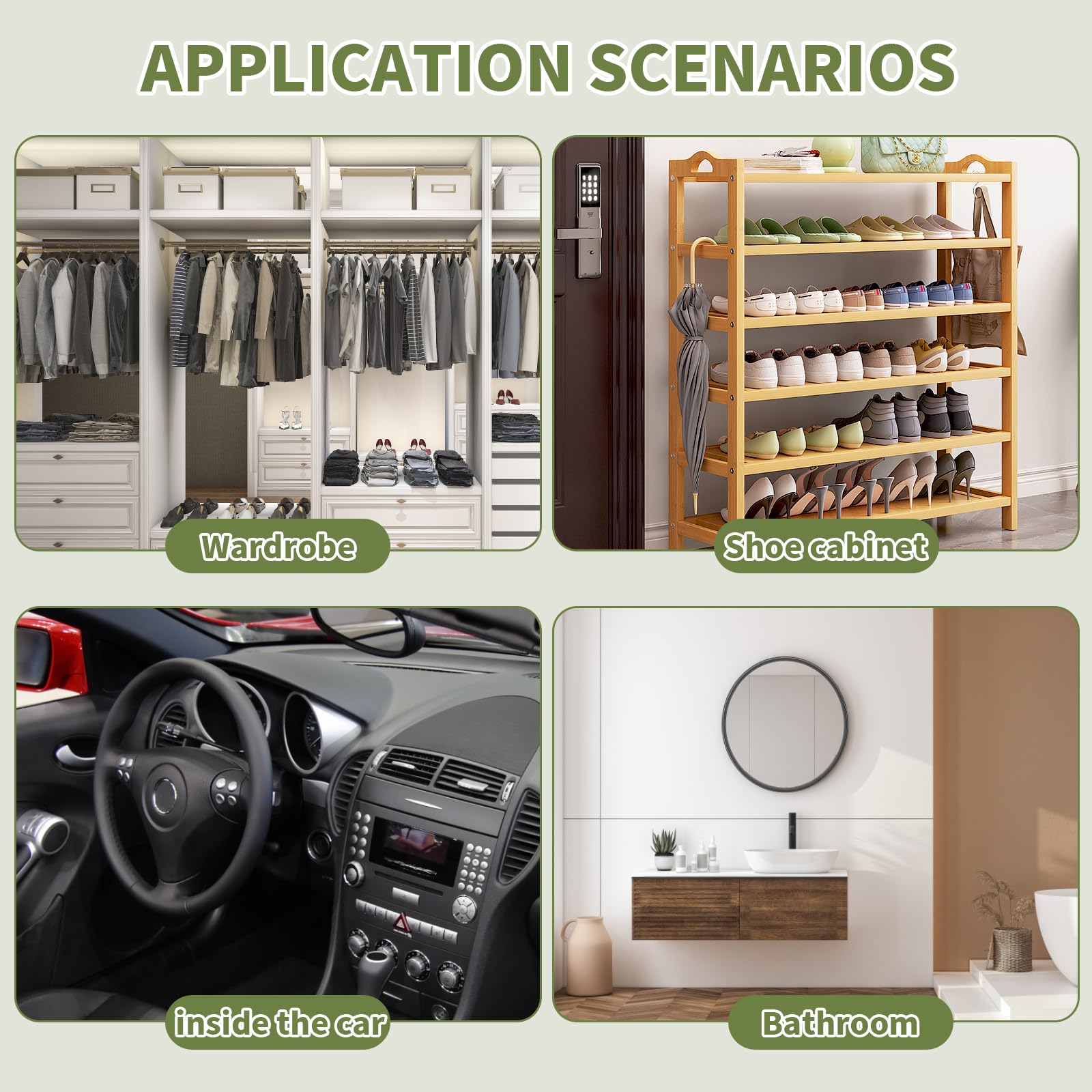 4 Bolsas Carbón Activo de Bambú, 75g Desodorante Natural Antihumedad y Eliminador de Olores para Casa, Coche, Armarios, Zapatos, Purificadoras de Aire