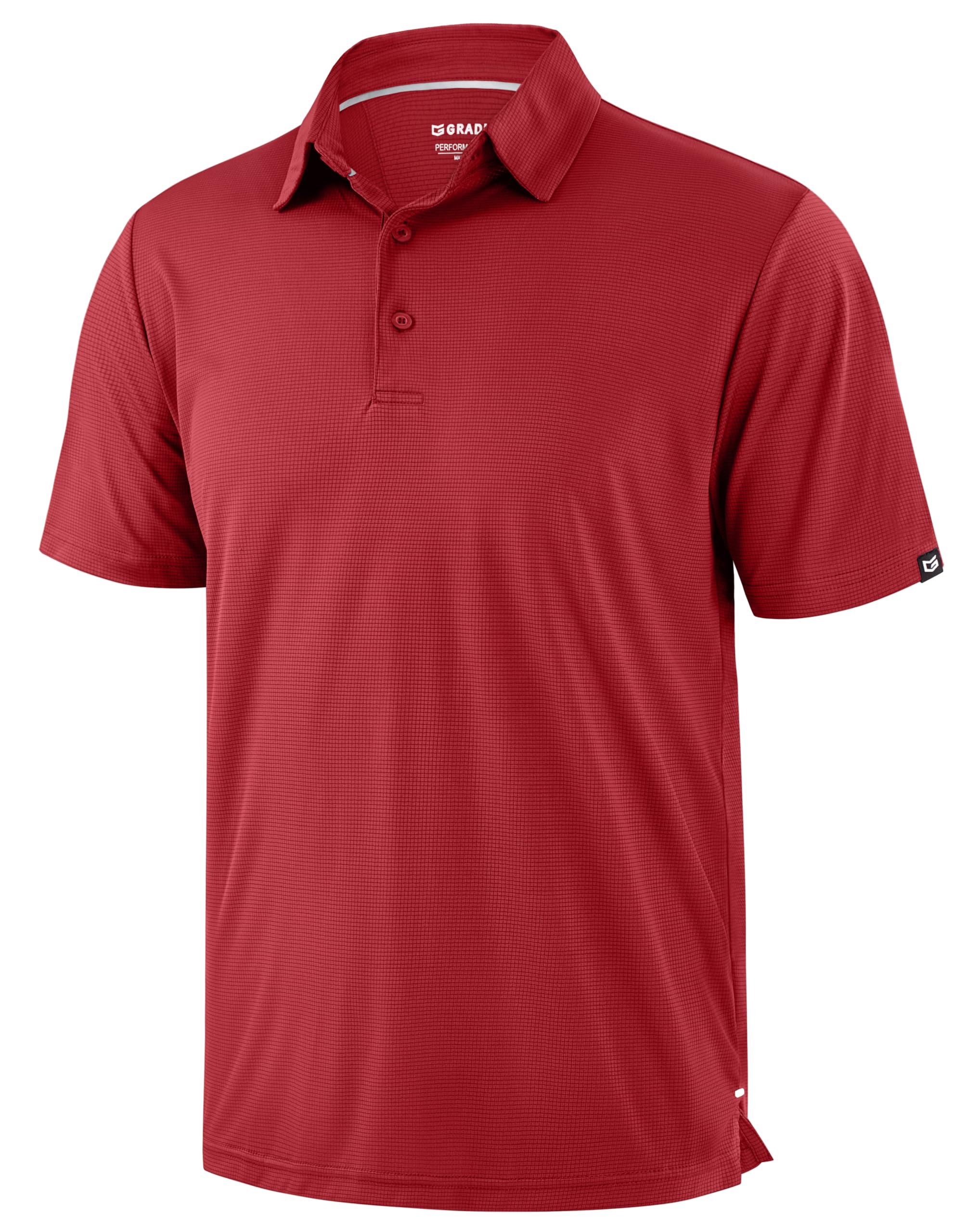 Mens Golf Shirt Grid Lightweight Short Sleeve Dry Fit Moisture Wicking Performance Athletic Collared Polo Shirts for Men — view 20