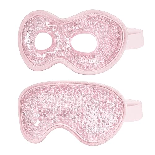 Miniatura 1 de Luxtude Máscara de ojos de gel, 2 unidades, mascarillas de enfriamiento reutilizables para dormir, máscara de dormir para ojos fríos y calientes,