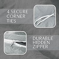 Vista 4 de Funda de edredón tamaño King Juego de ropa de cama de 3 piezas (1 funda de edredón y 2 fundas de almohada), funda de edredón suave prelavada