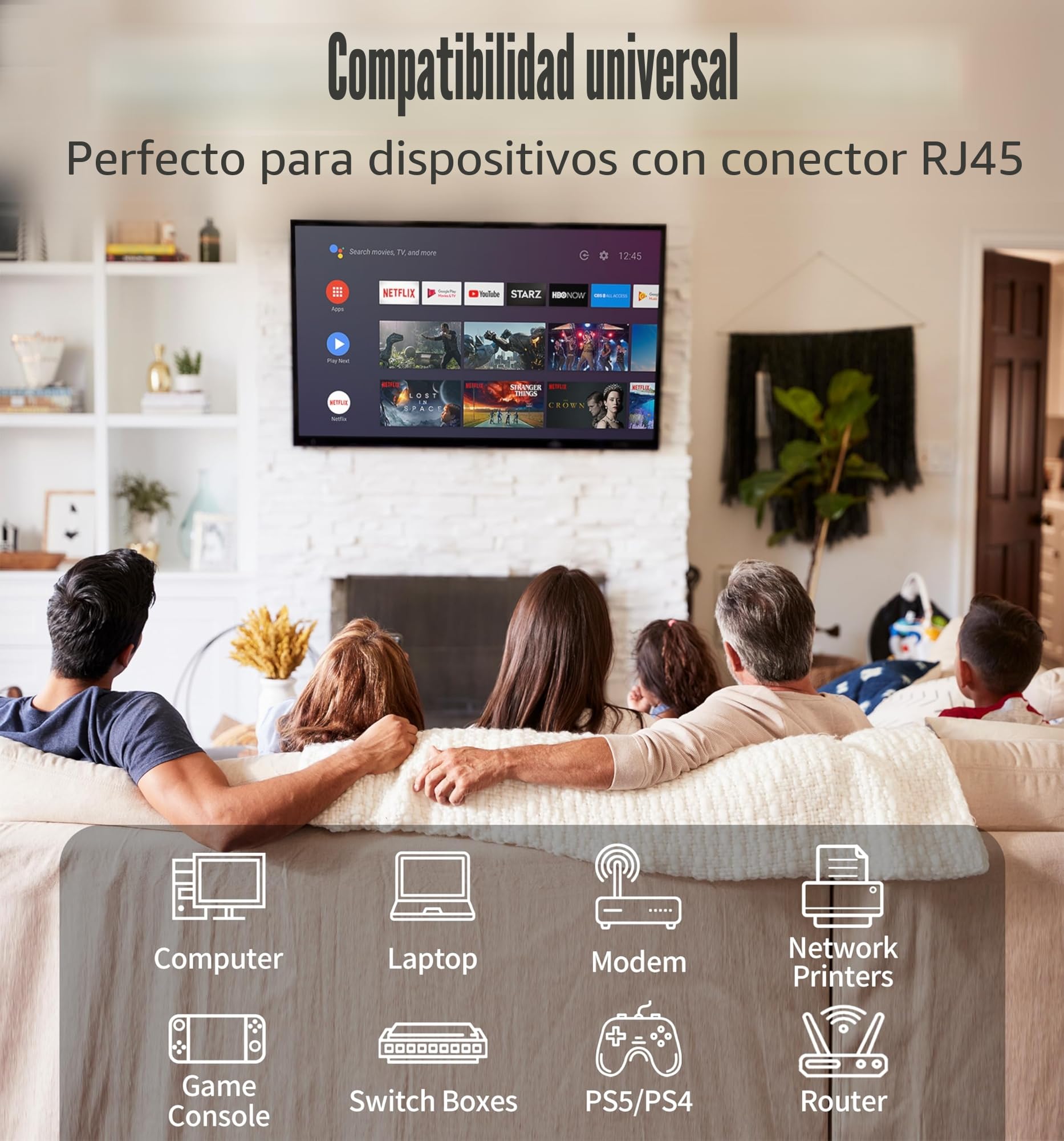 ikbc Cable Ethernet 20 Metros,Cat 6Alta Velocidad Cable de Red20m Largo Cable RJ45,Gigabit UTP Cable LAN Negro 250MHz,23AWG Interior Exterior Cable Internet para Router Switch Módem PS5 PC (20 Clips)