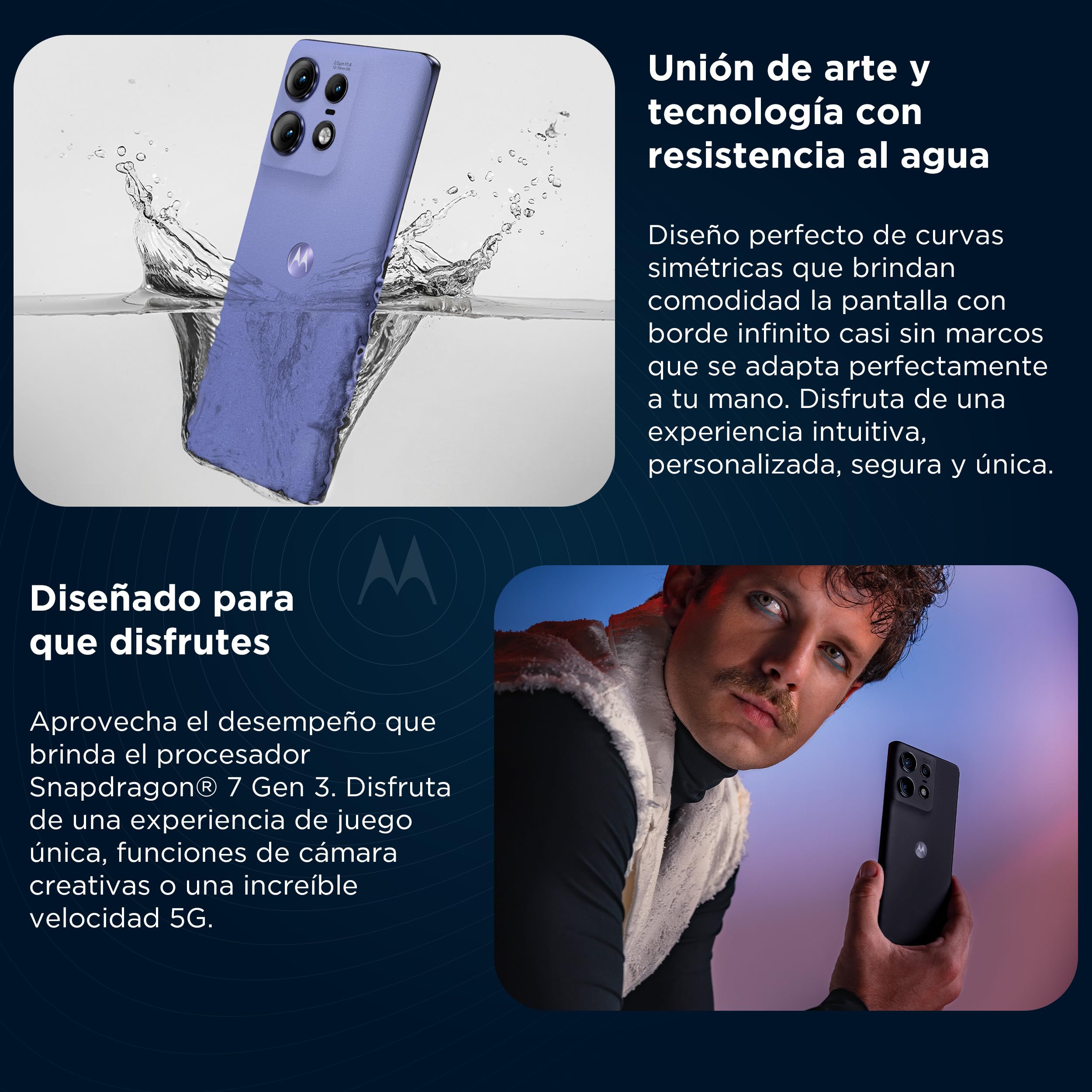 Motorola Moto Edge 50 Pro - 512 GB Memoria, 12 GB RAM, Celular Desbloqueado, 1 Año de Garantía - Negro