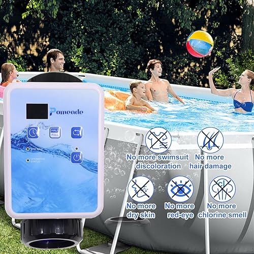 Miniatura 6 de SR50 Sistema de cloro de agua salada para piscinas sobre el suelo de hasta 6000 galones, con celda de titanio y panel de control LED, 5 años de