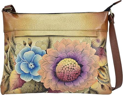 Anna by Anuschka Women's Genuine Leather Medium Crossbody with External Zipper Pocket