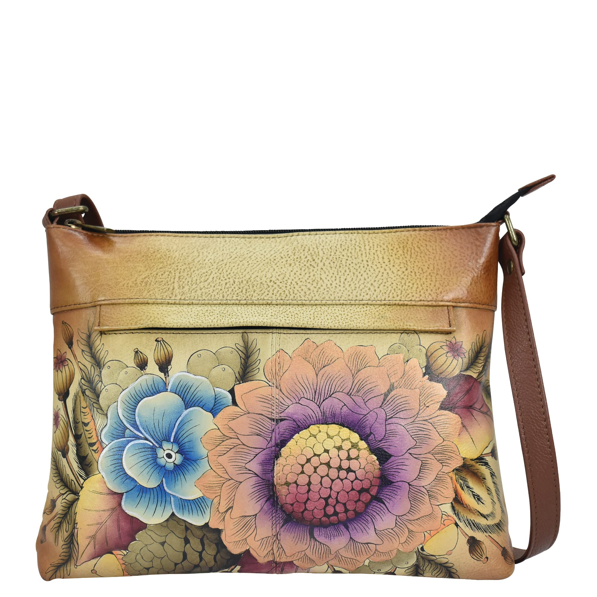 Anna by Anuschka Women's Genuine Leather Medium Crossbody with External Zipper Pocket