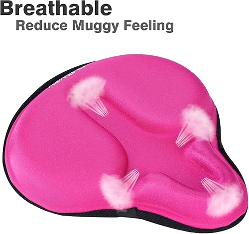 Miniatura 4 de DAWAY Cómoda funda de asiento de bicicleta, cojín acolchado de gel de silicona y espuma viscoelástica para hombres y mujeres, funda suave para
