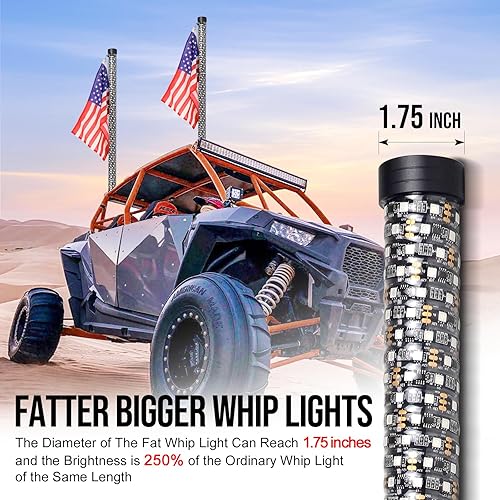 Miniatura 4 de 2 luces LED de persecución de 2 pies de alta densidad y alto brillo LED con función de direcciónfreno y marcha atrás, control remoto y aplicación