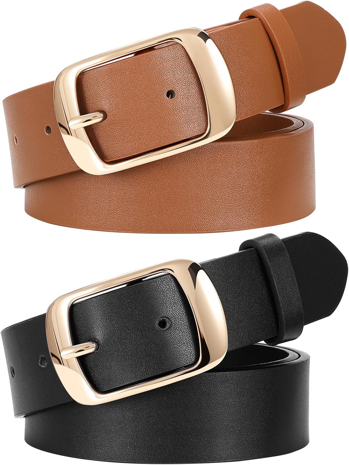 SUOSDEY Women Belts For Jeans Dresses Pants Ladies Leather Waist Belt with Elegant Buckle, Width 1.3"