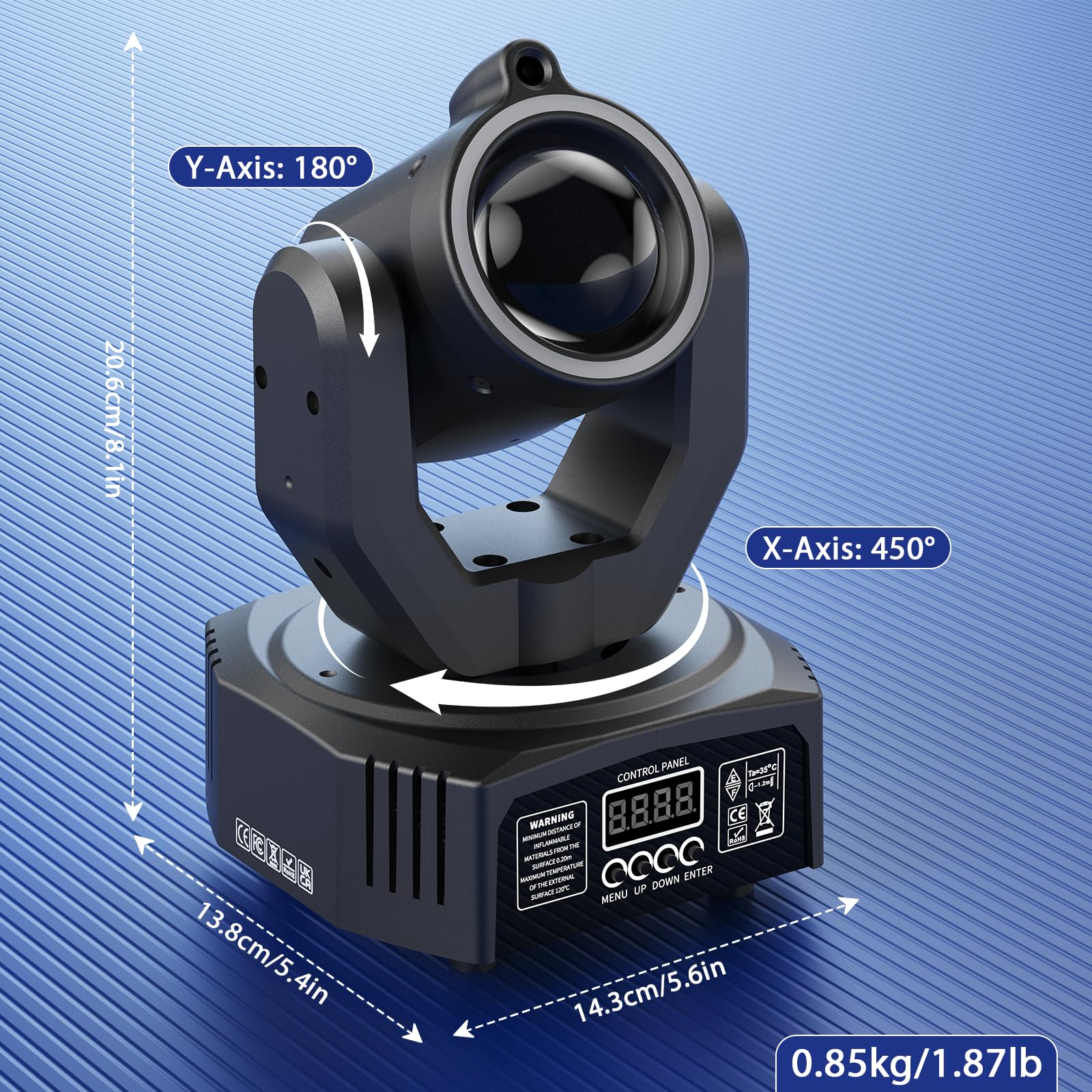 2PCS Teste Mobili Beam RGBW da 30W 3 in 1, Effetto Chase con Striscia Luminosa d-mx512 Attivabile dal Suono con Telecomando per DJ Festa Club Matrimonio Palco Spettacolo
