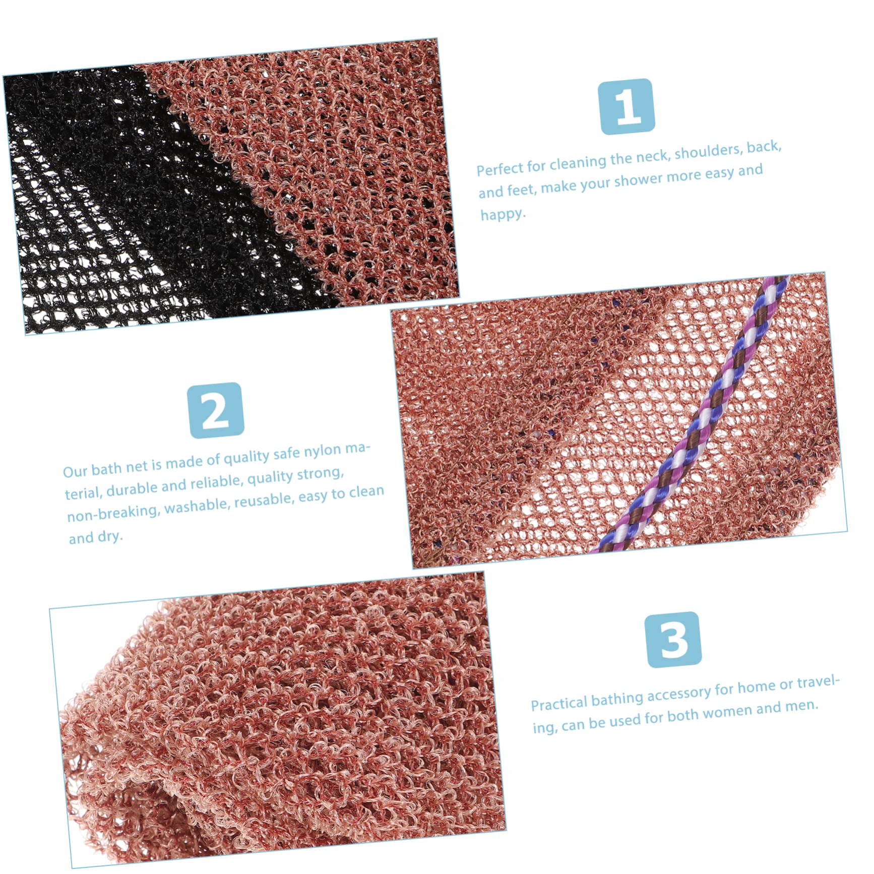 Alipis 10 Piezas Toalla De Baño Con Cordón Depurador De Cuerpo Para La Espalda Toalla De Ducha Exfoliante Toalla Para Fregar La Espalda Esponja Africana Nylon Perder Limpio Red De Esponja