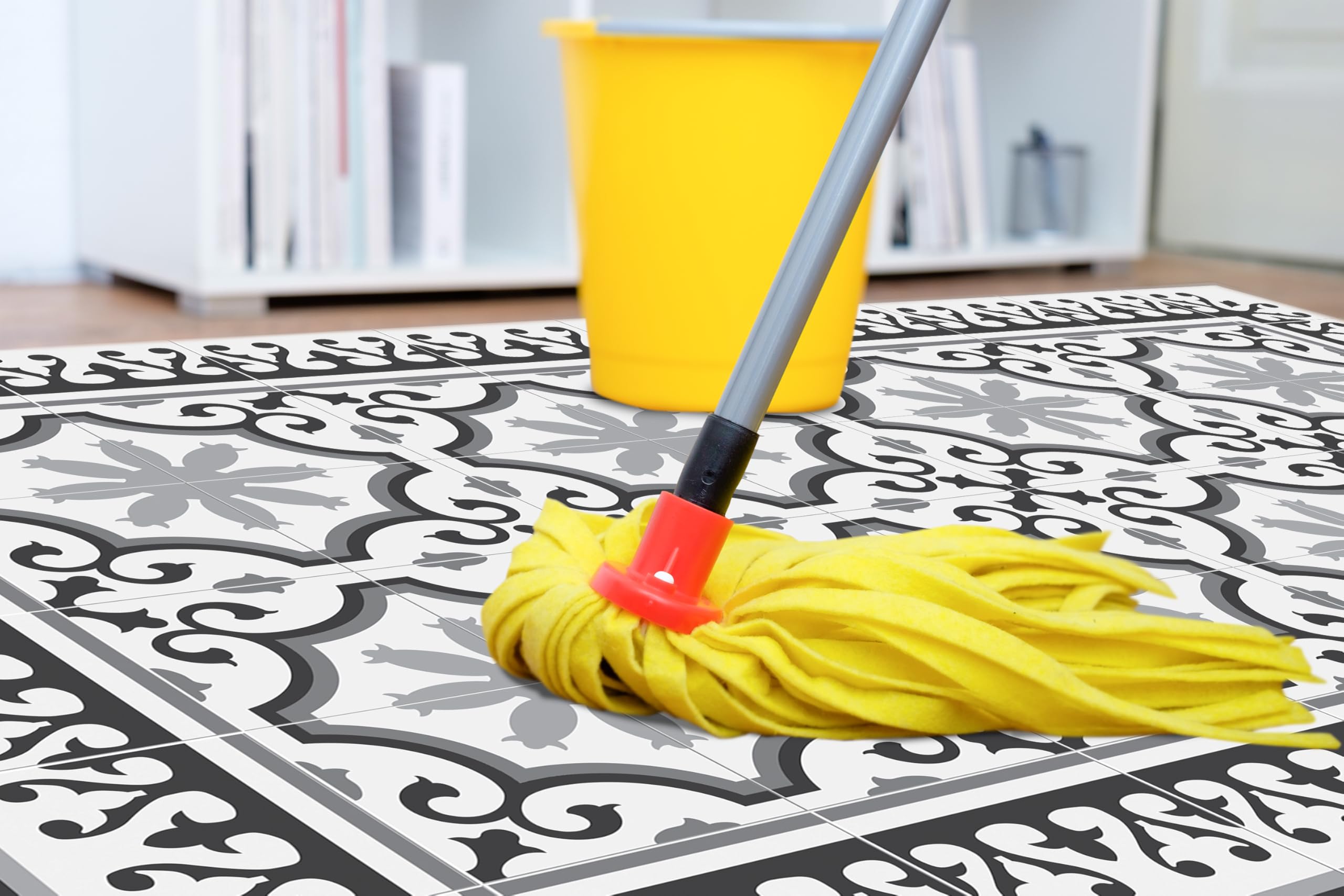 VINILIKO Design | Paryski dywan winylowy 80x300 cm - antypoślizgowy, wodoodporny, zmywalny - różne rozmiary - styl hydrauliczny - dywan winylowy do salonu, kuchni