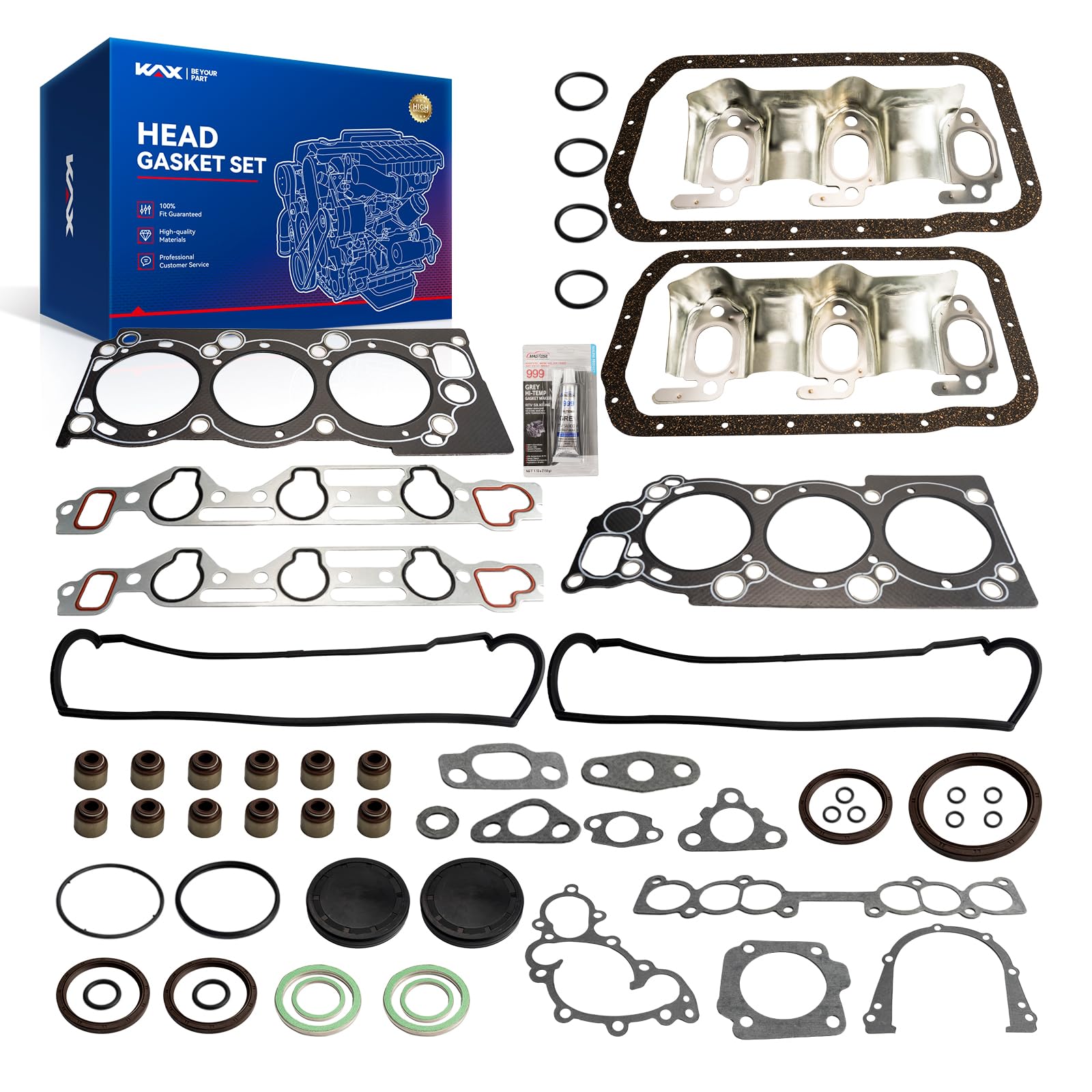 KAX Cylinder Head Gasket Kit Fit for Toyota 4Runner/Pickup 1988-1995 3.0L