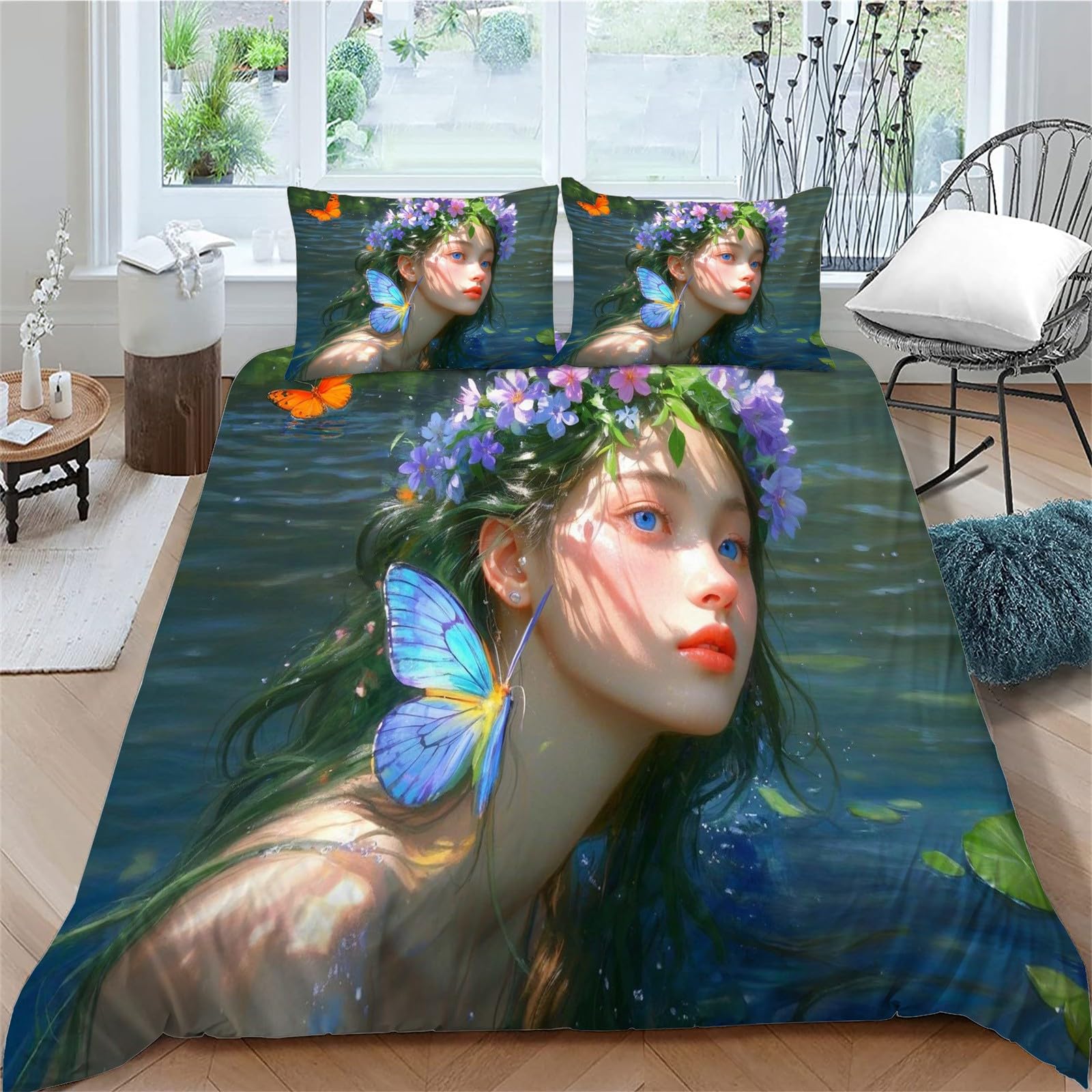 Housse de Couette Respirante 220x240 avec Fermeture Éclair Cachée