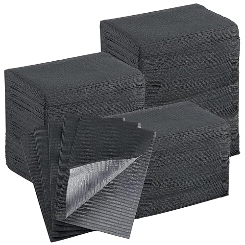 Miniatura 14 de JMU 50 Piezas Baberos Dentales, Baberos Dentales Desechables de 3 Capas Impermeables para Pacientes Cubiertas de Bandeja 13" x 18" Verde Verde,Negro