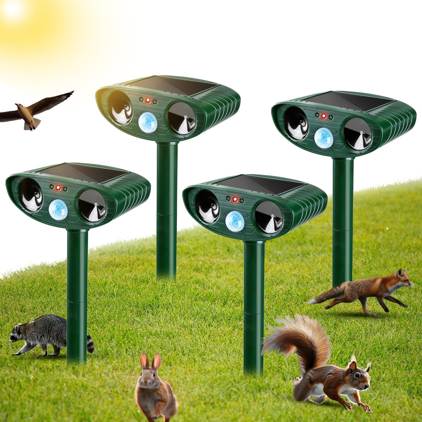 Photo 1 of Gebatule Solar Ultrasonic Animal Repeller - 4 Pack