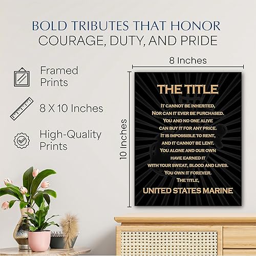 Miniatura 2 de The Title - United States Marine Patriotic US Marine Corps Wall Art Poster, This Military Wall Decor Is An Ideal Wall Art For Marines and Veterans