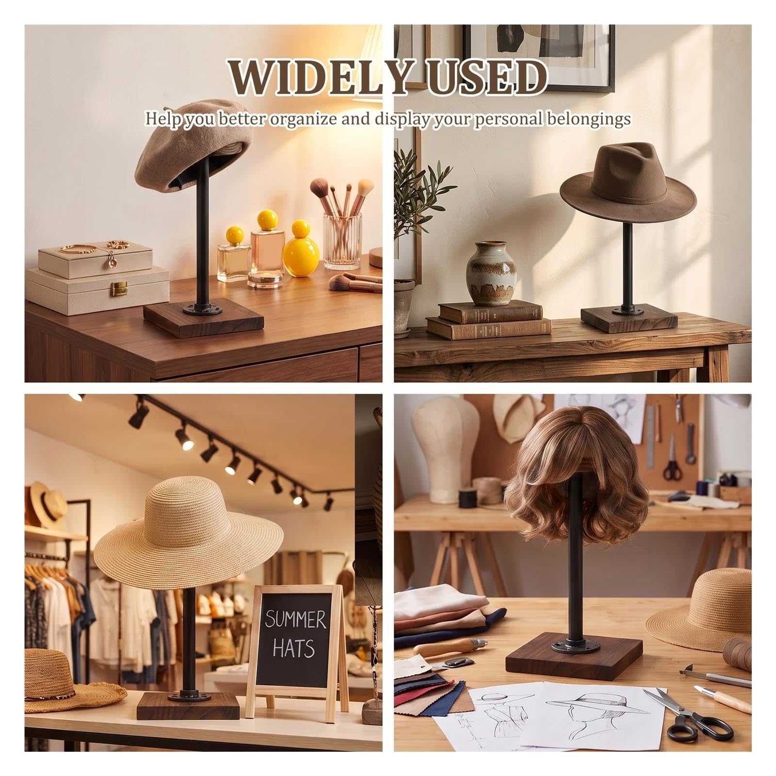 Hutständer Holz Vintage Hutständer, rustikaler Holzständer