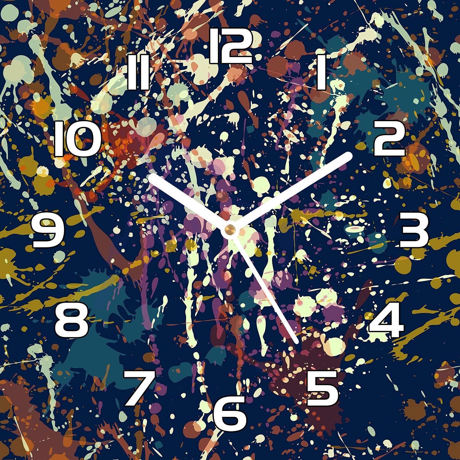 Horloge murale en verre Coloray 30x30cm pour sublimer la decoration de votre salon moderne