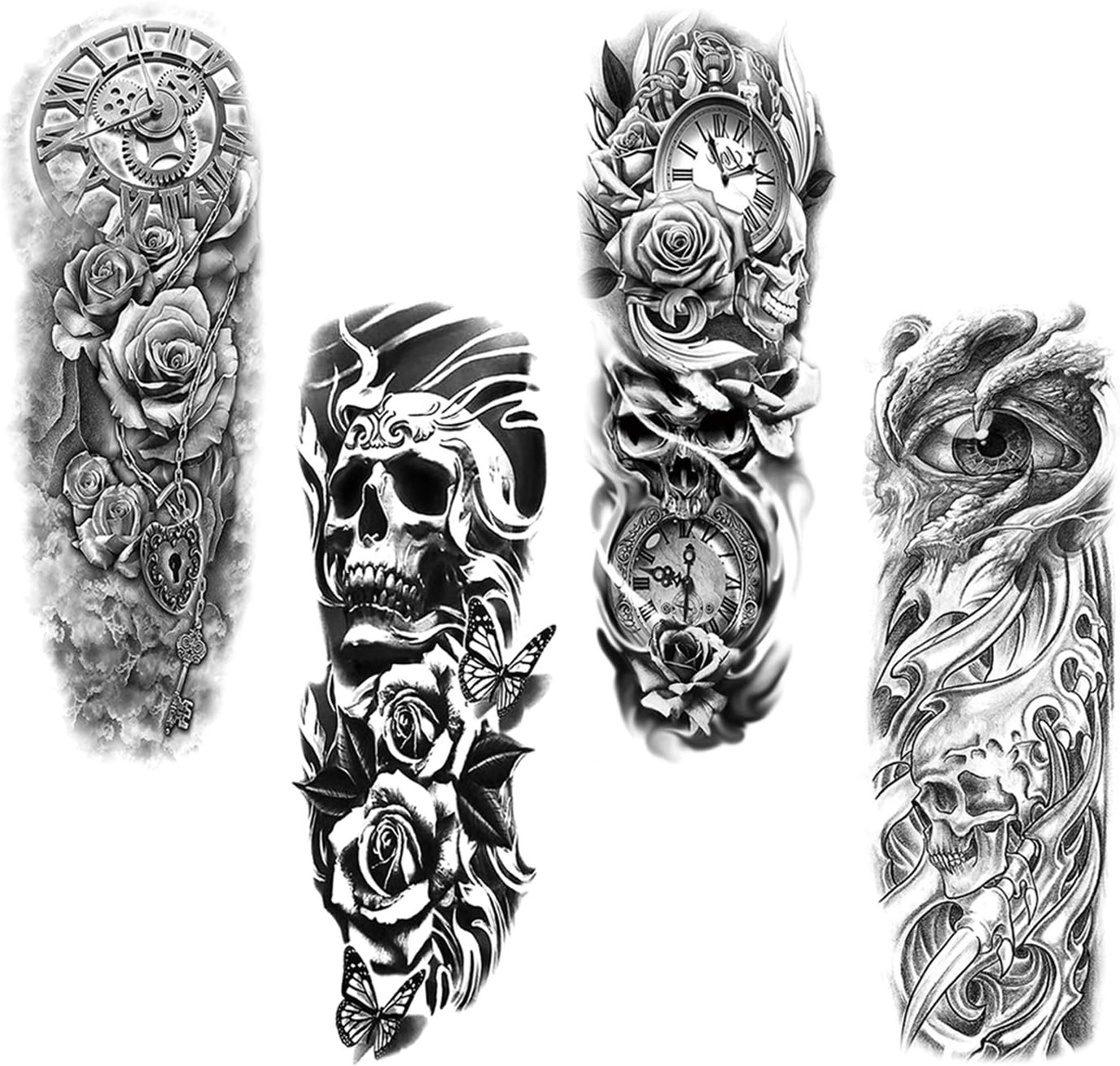 Konsait Full Arm Temporary Tattoo 4 Sheets Large Size Temporary Tattoo Transfer Stickers Black Tattoo Sleeve Rose Skull Fake Arm Tattoos For Man Women Waterproof Removable Realistic Amazon Co Uk Beauty Konsait Full Arm Temporary Tattoo 4 Sheets Large Size Temporary Tattoo Transfer Stickers Black Tattoo Sleeve Rose Skull Fake Arm Tattoos For Man Women Waterproof Removable Realistic Amazon Co Uk Beauty