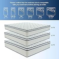 Vista 7 de 12 Inch Queen Memory Foam Hybrid Mattress in a Box - Comfort & Support, Pressure Relief, Breathable - Ideal for Side/Back/Stomach Sleepers, Easy