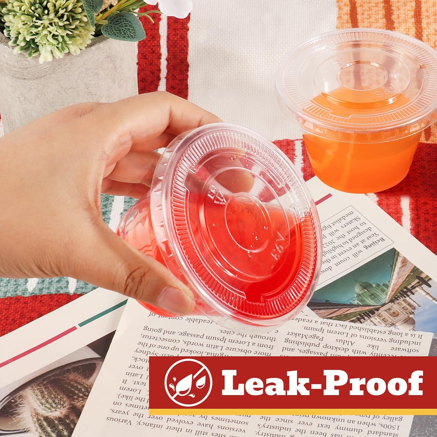 50 Sets 7 oz Clear Plastic Cups with Lids No Hole, Fruit Cups with Lids, Disposable Cup for Dessert, Parfait, Ice Cream, Yogurt, Pudding, Cake, Cold Drinks, Smoothie and Snacks