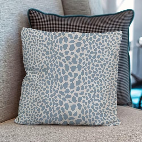Miniatura 4 de Funda de almohada con estampado de leopardo y guepardo azul claro, funda de cojín a rayas de animales africanos, funda de almohada rústica para