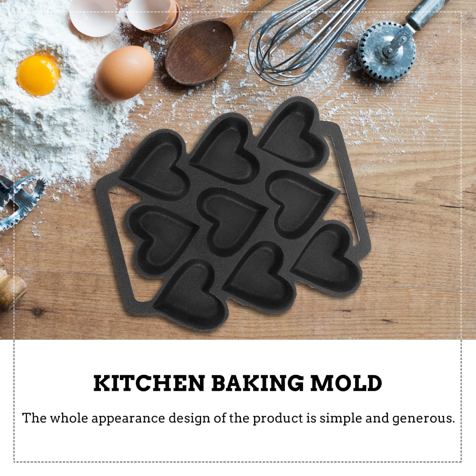 Abaodam Moule à Gâteau Forme De Cœur Fer Moule à Pâtisserie Antiadhésif Pour Anniversaires Et Mariages Accessoire De Cuisine Pratique Pour Desserts