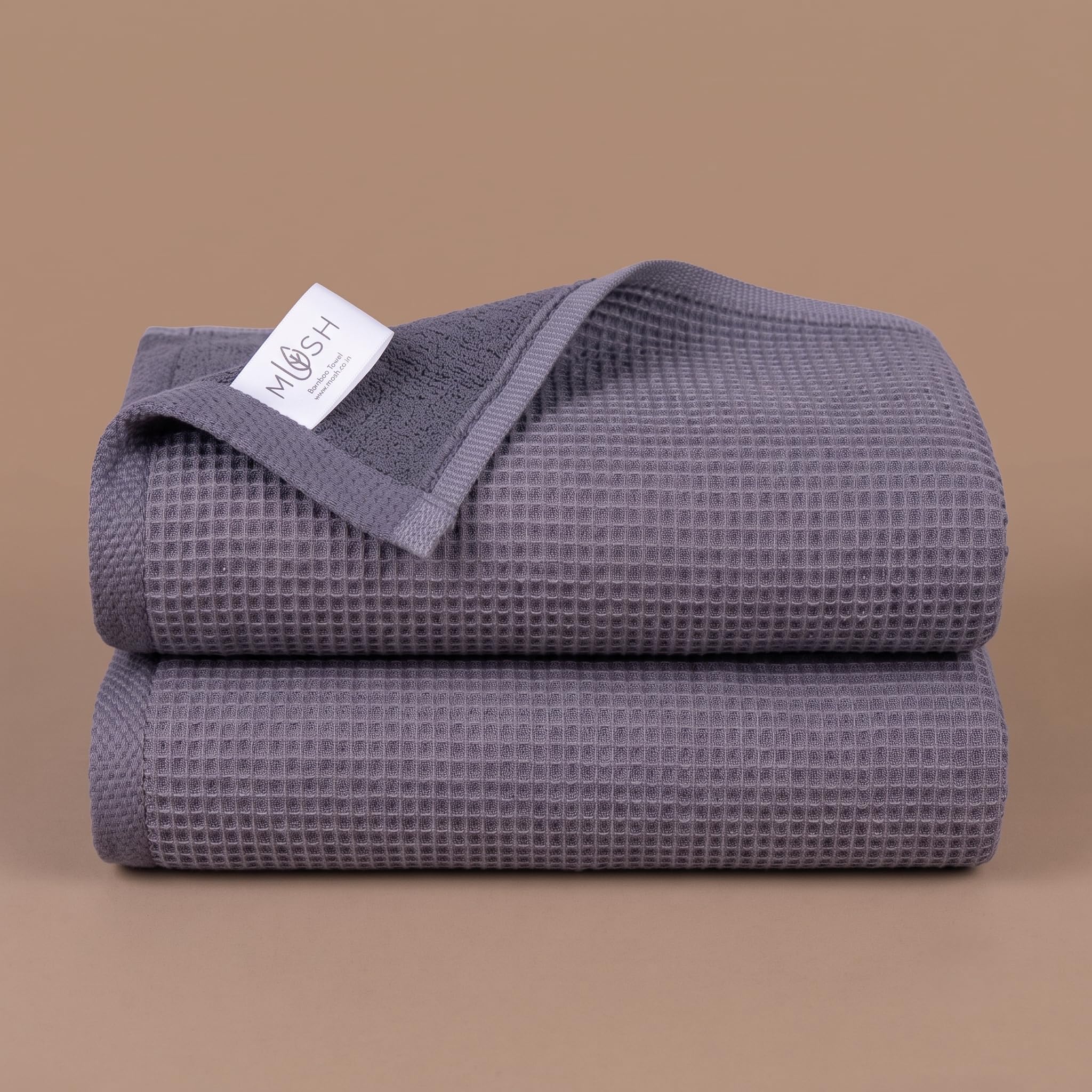 Mush Bamboo Hand Towels - Ultra Soft & Absorbent Set of 2 -12
