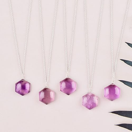 Miniatura 7 de Natural Chrysocolla Natural Crystals Pendant Necklace, Hexagon Cabochon Gemstone, Energy Healing Crystals, Birthday, Gift for Her, Gemstone Jewelry