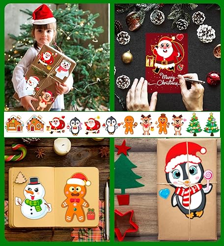 Miniatura 6 de Calcomanías de Navidad para niños, bonitas calcomanías de regalo de Navidad, rellenos de calcetines de Navidad para niños, decoraciones de Navidad,