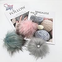 Vista 7 de Furryvalley Pompón de piel sintética, 6 unidades, manualidades, bolas esponjosas para sombrero, zapatos, bufandas con cierre a presión, sombrero