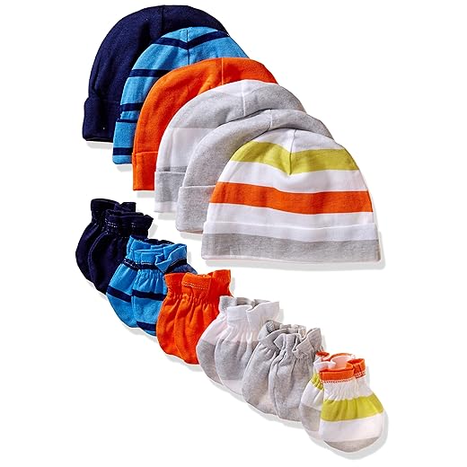 Onesies Brand Unisex Baby 12-piece Cap and Mitten Set