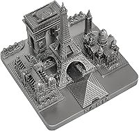 Vista 8 de París City Skyline Modelo 3D Landmark Réplica Cuadrado Plata 4 ½ pulgadas
