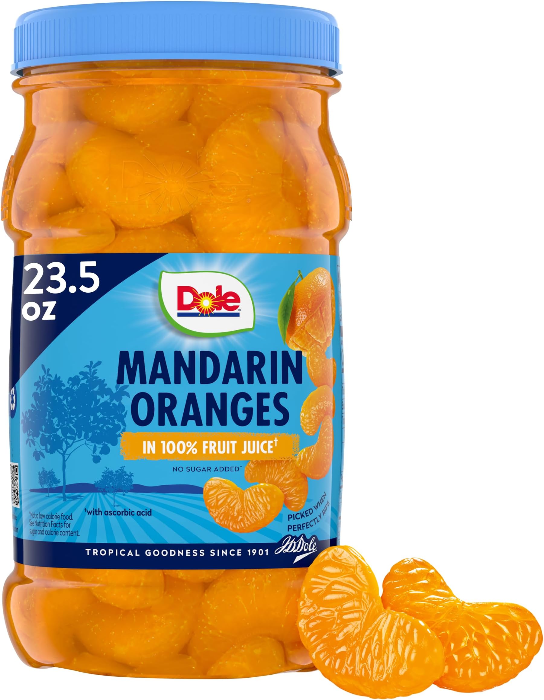 Dole Mandarin Oranges In 100% Fruit Juice, 23.5 Oz Resealable Jar