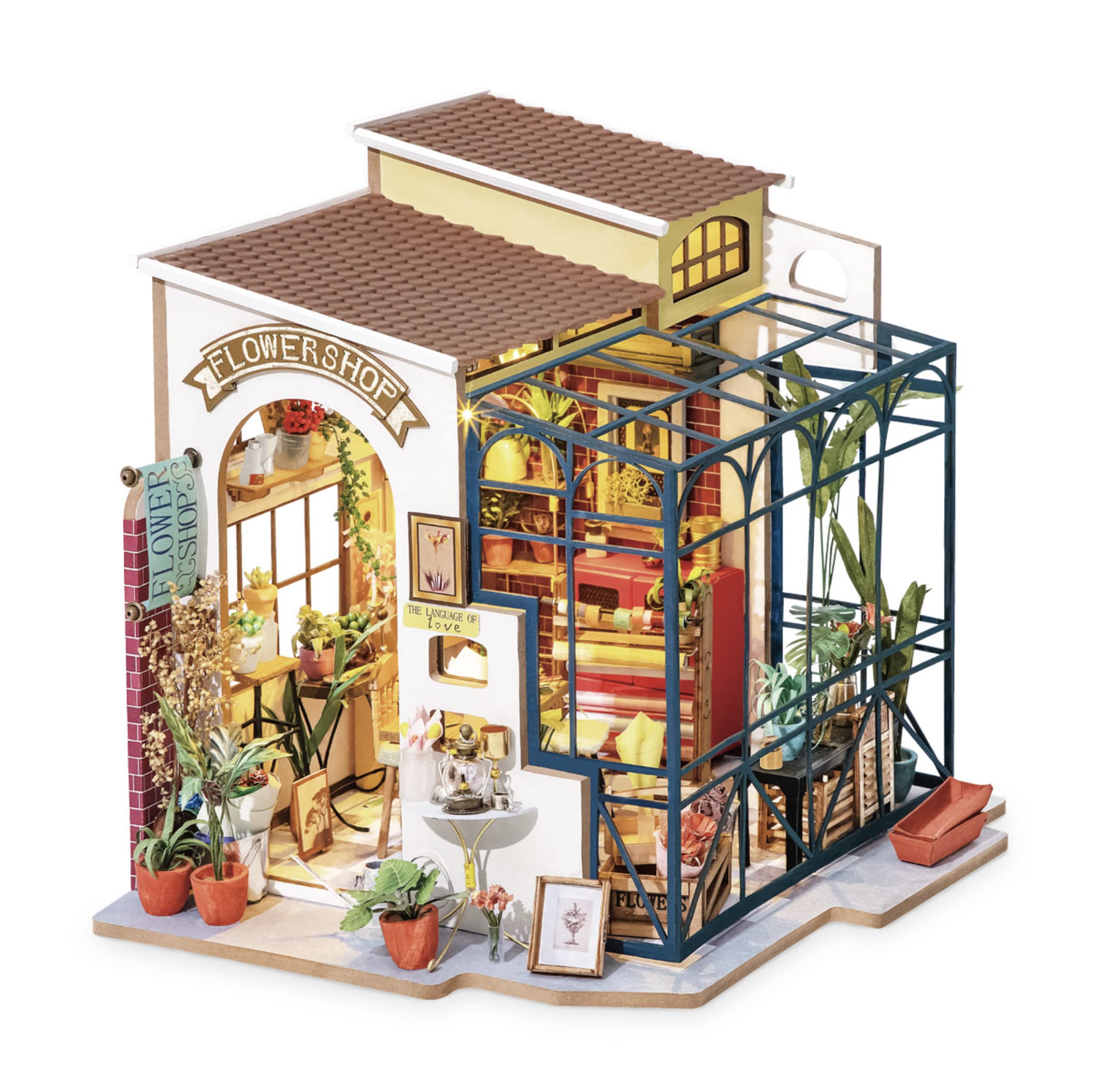Rolife Robotime Emilys Flower Shop Domowe lalki miniaturowe, brzoza, wielokolorowe, jeden rozmiar