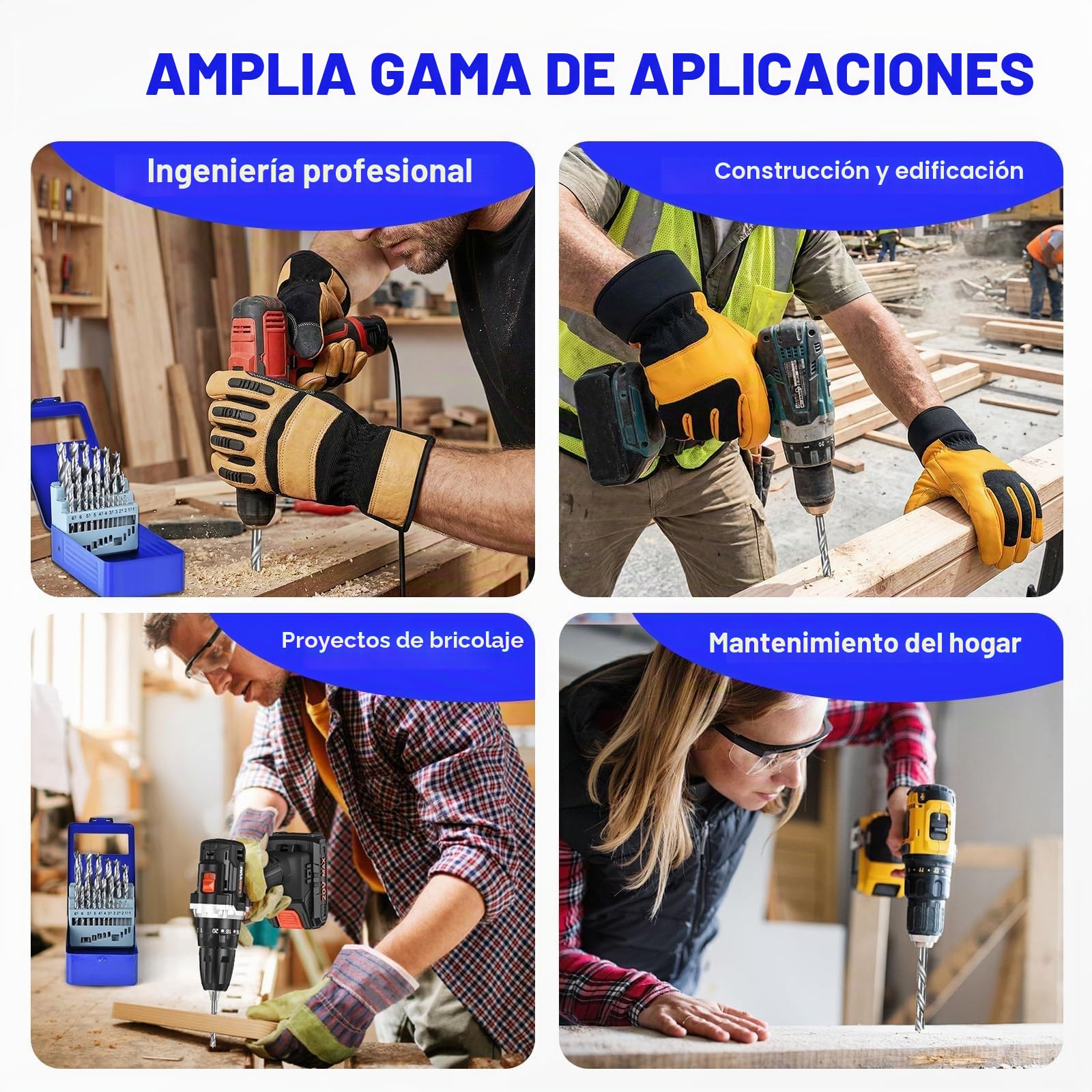 25 Piezas Brocas de Taladro para Madera 1-13 mm, Juego Completo HSS Helicoidal para Madera, Goma, Poliuretano, Plástico, Juego de Brocas con Estuche, Ángulo de Punta 135°