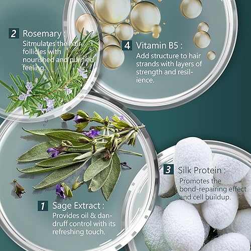 Miniatura 9 de SH-RD Red-Ginseng Champú activador para cabello adelgazante  Champú para pérdida de cabello con extracto de hierbas, romero, vitamina B5