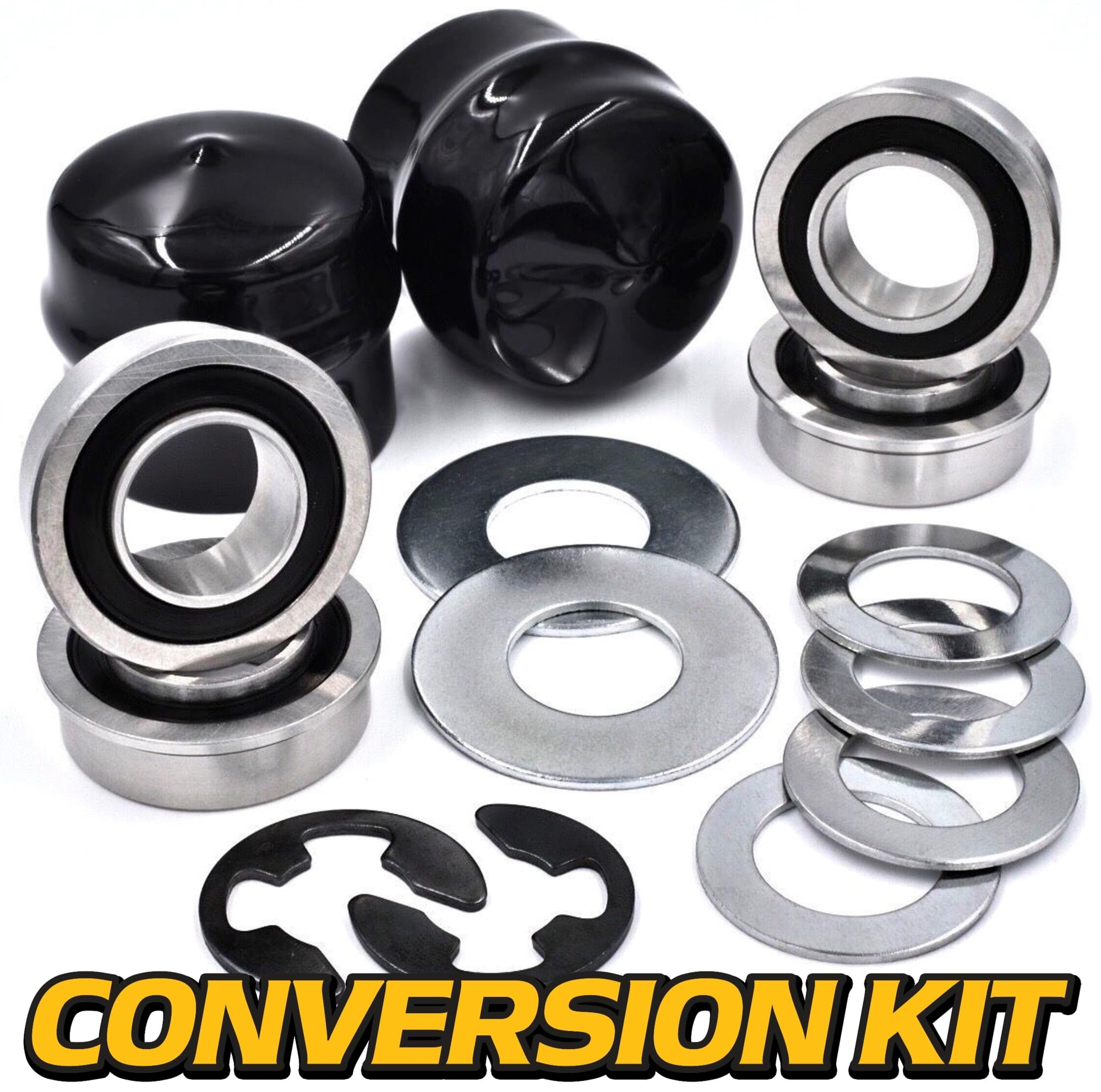 Kit de conversión de cojinete de rueda delantera HD Switch 532124959 124959 (4 unidades) para Husqvarna, AYP, Poulan, Jonsered, Craftsman Sears cortacésped y tractores de jardín