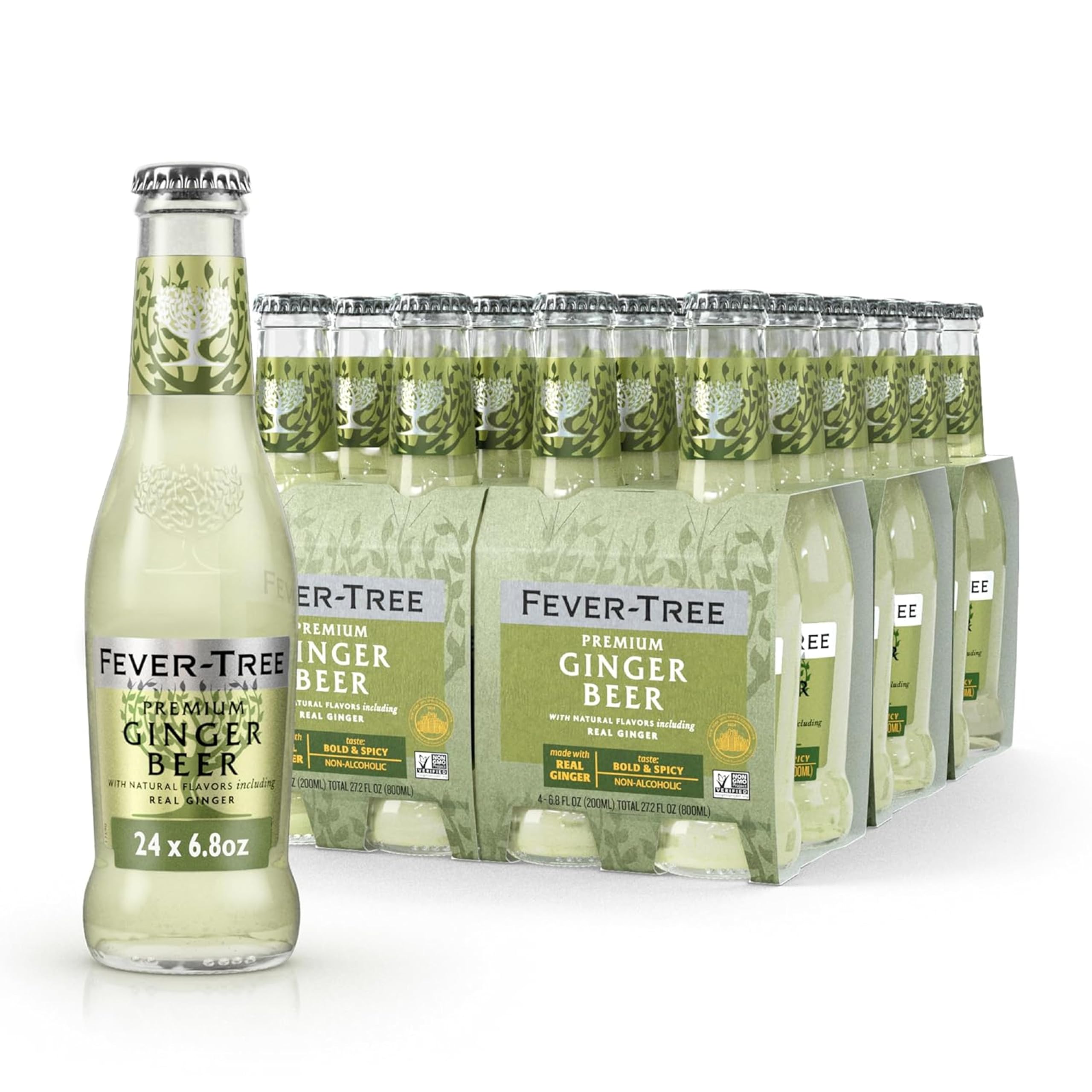 Amazon.com : Fever-Tree Ginger Beer  Premium Mixer for Cocktails and  Mocktails, 6.8 fl oz Bottles, Pack of 24  Naturally Sourced, Non-GMO :  Soda Soft Drinks : Grocery & Gourmet Food