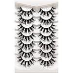 Losha Lashes Natural Fluffy Faux Mink Eyelashes Handmade Wispy Lashes 7 Pairs Pack False Lashes for Eye Makeup