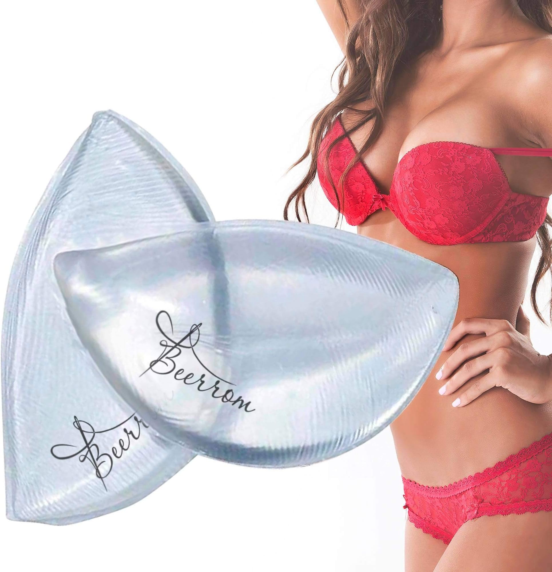 Silicone Bra Inserts Breast - Waterproof Enhancers Clear Gel Bra Inserts A to C Cup for Swimsuits & Bikini Push Up Molding Pad
