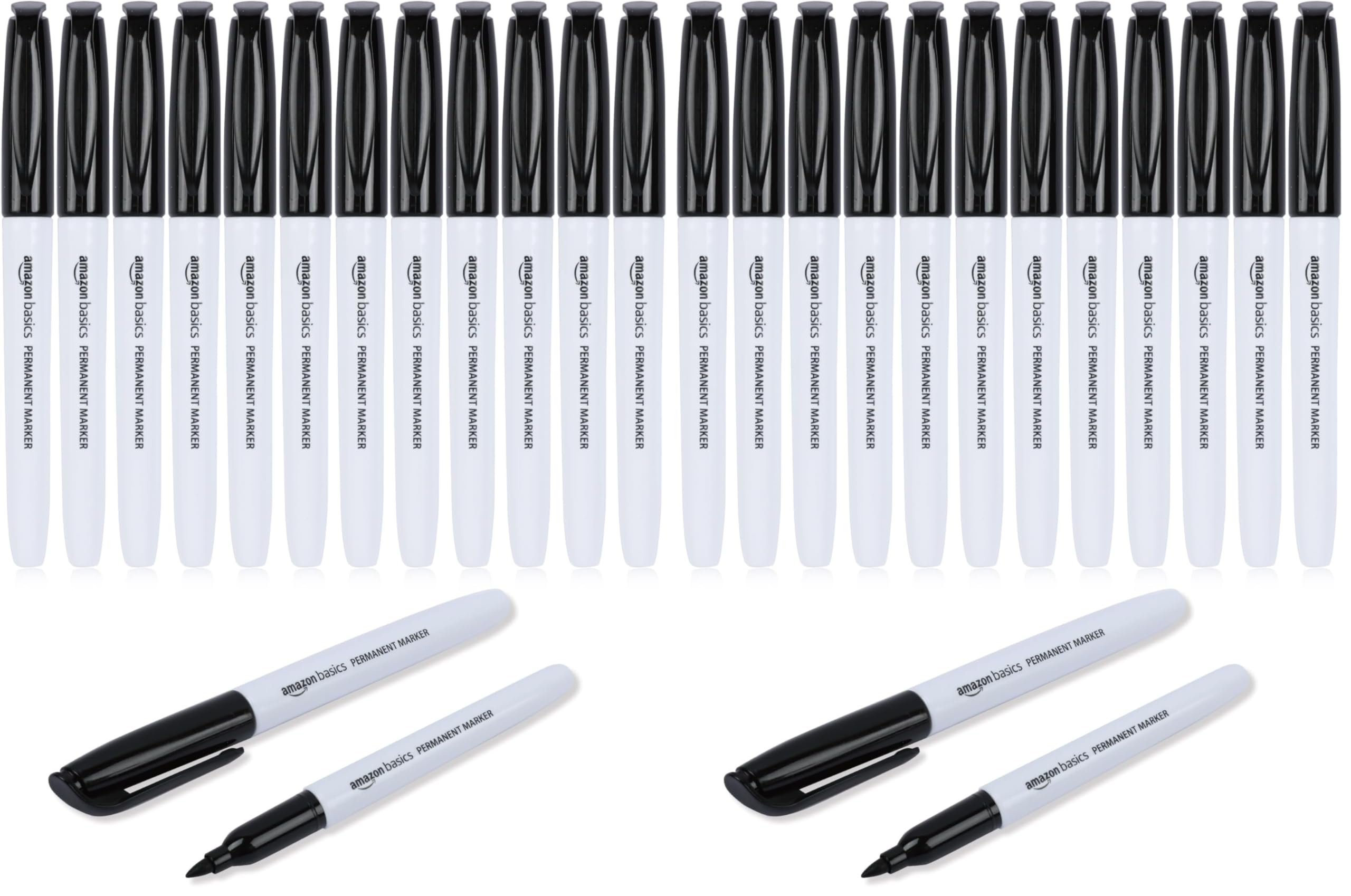 Amazon Basics Rotuladores permanentes, Negro, Paquete de 24 en oferta en Amazon
