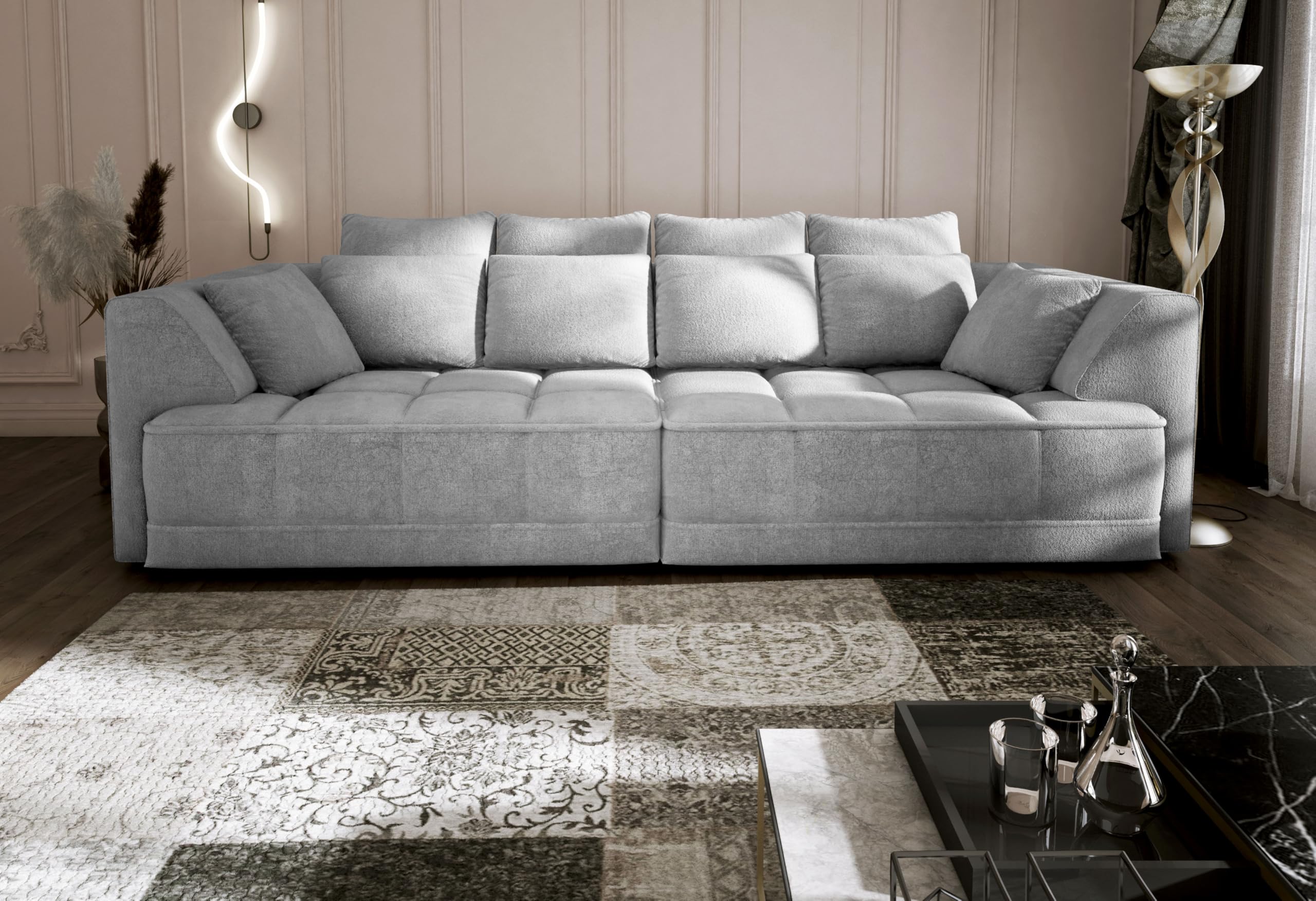 Big Sofa Tiga XXL, Schlafsofa, Couch, Schlafcouch mit Schlaffunktion 302 cm Breit (Aphrodite 21)