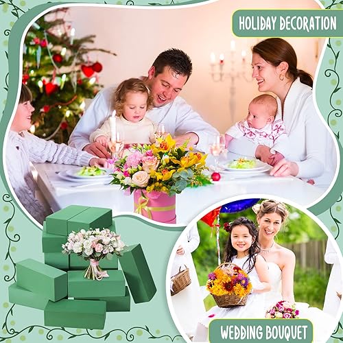 Miniatura 5 de 20 bloques de espuma floral para arreglos florales, ladrillos de espuma rectangulares para floristería, ladrillos de espuma secos y húmedos para