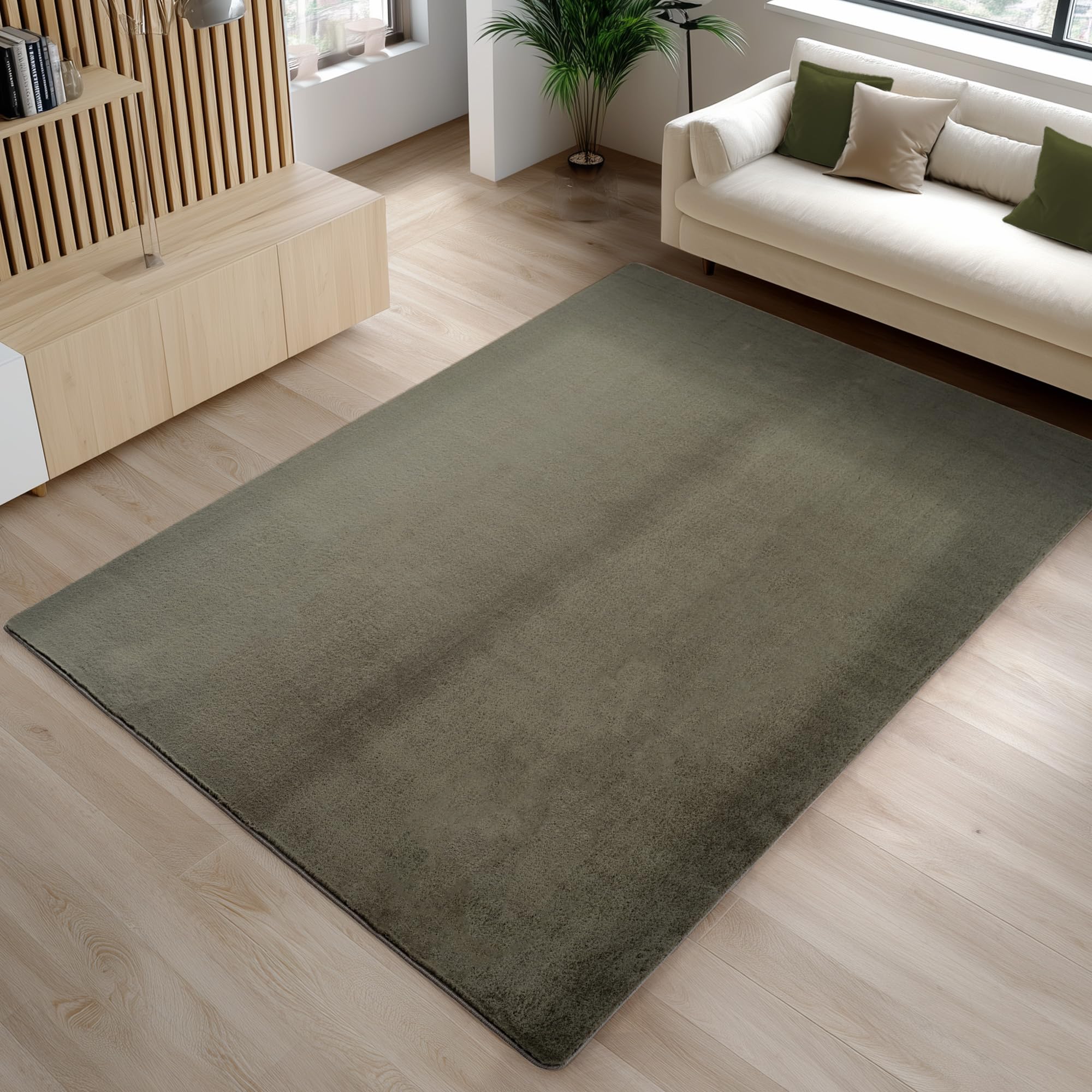 Carpetsale24 Teppich Kurzflor - Rechteckig, Rund & Läufer, waschbarer Rutschfester Teppich, weich, modernes einfarbiges Design für Wohnzimmer, Schlafzimmer, Küche & Kinderzimmer.