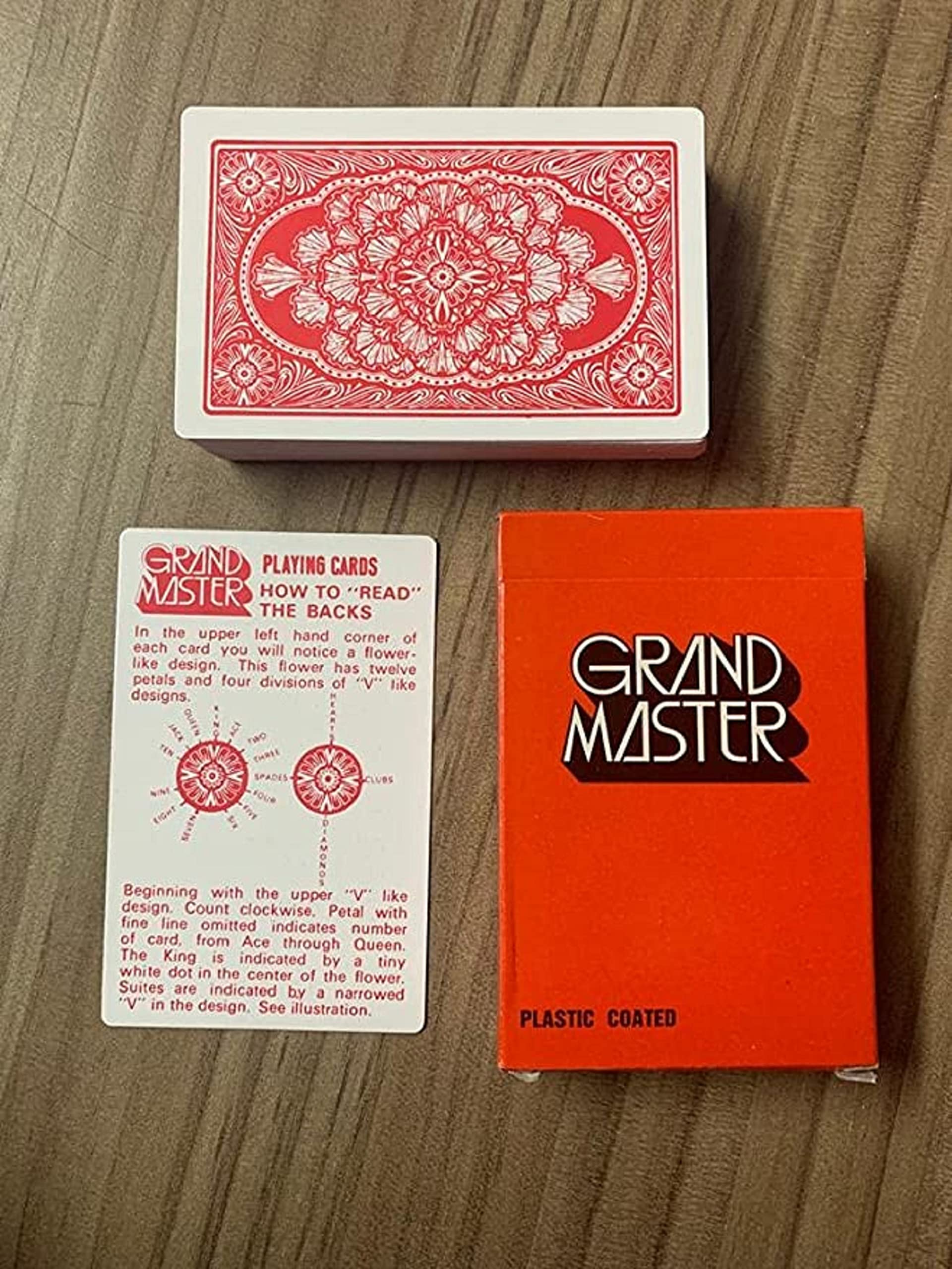Grand Master SPY Marked Playing Cards (Red) | Mentalism Trick Deck | Identify Face Down Cards | Smooth Quality + Guide