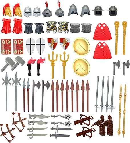Kit de armas medievales, figura militar de edad media, caballeros, casco, armadura, espadas, figura de soldados, chaleco, escudo de armas, conjunto