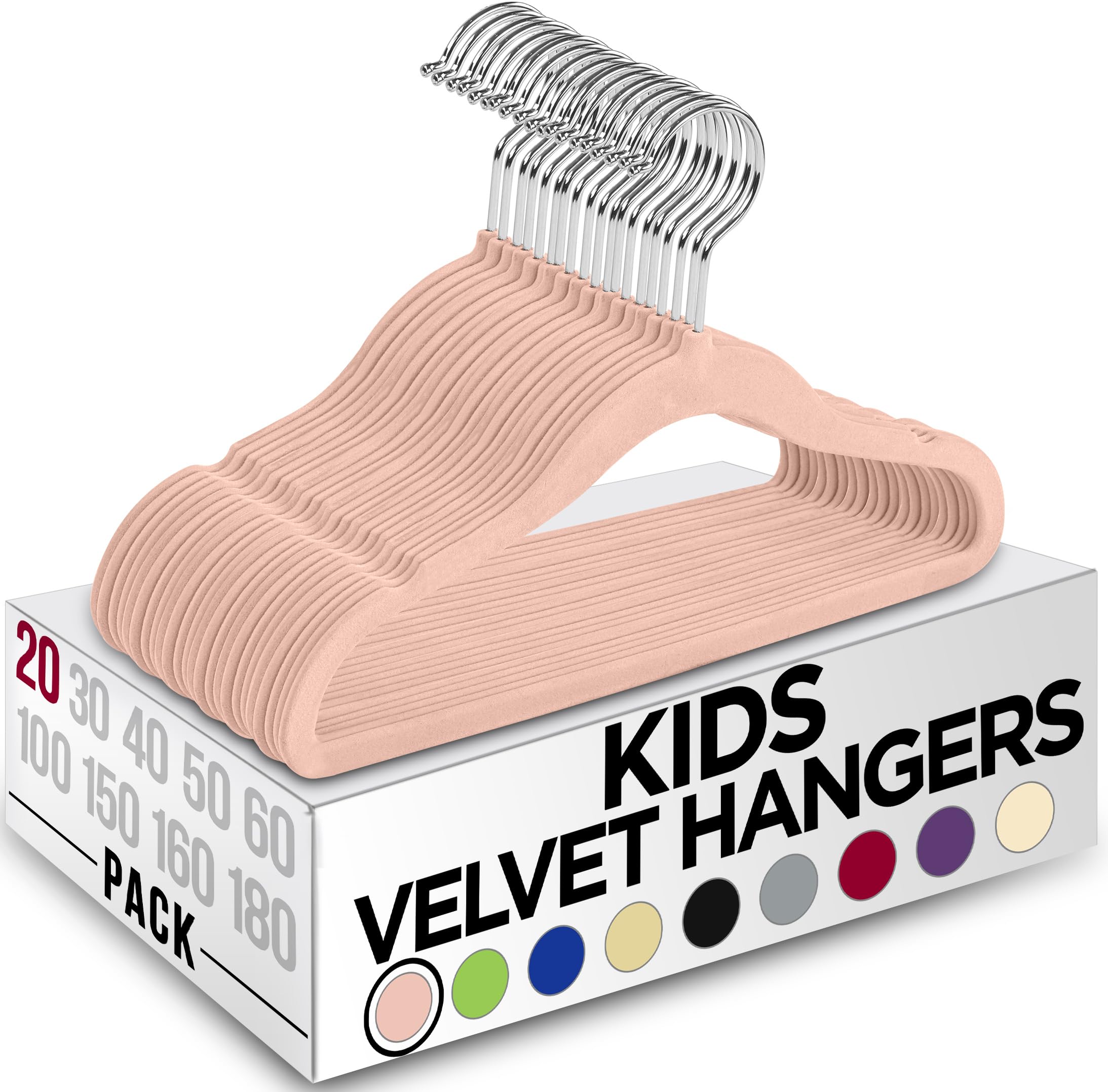Utopia Home Perchas de Terciopelo para niños - Perchas duraderas de 11 Pulgadas para el Armario del bebé, Antideslizantes para Todos los días (Marfil, Paquete de 30) — view 8
